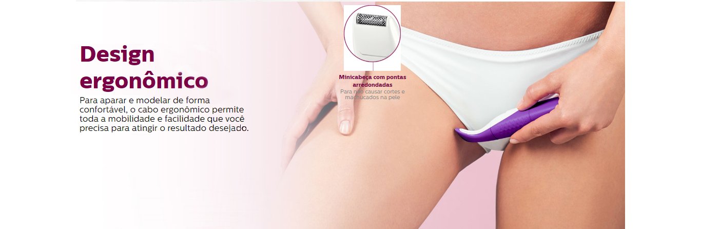 Aparador de Pelos íntimos Philips Bikini Genie Branco/Roxo - BRT383/15